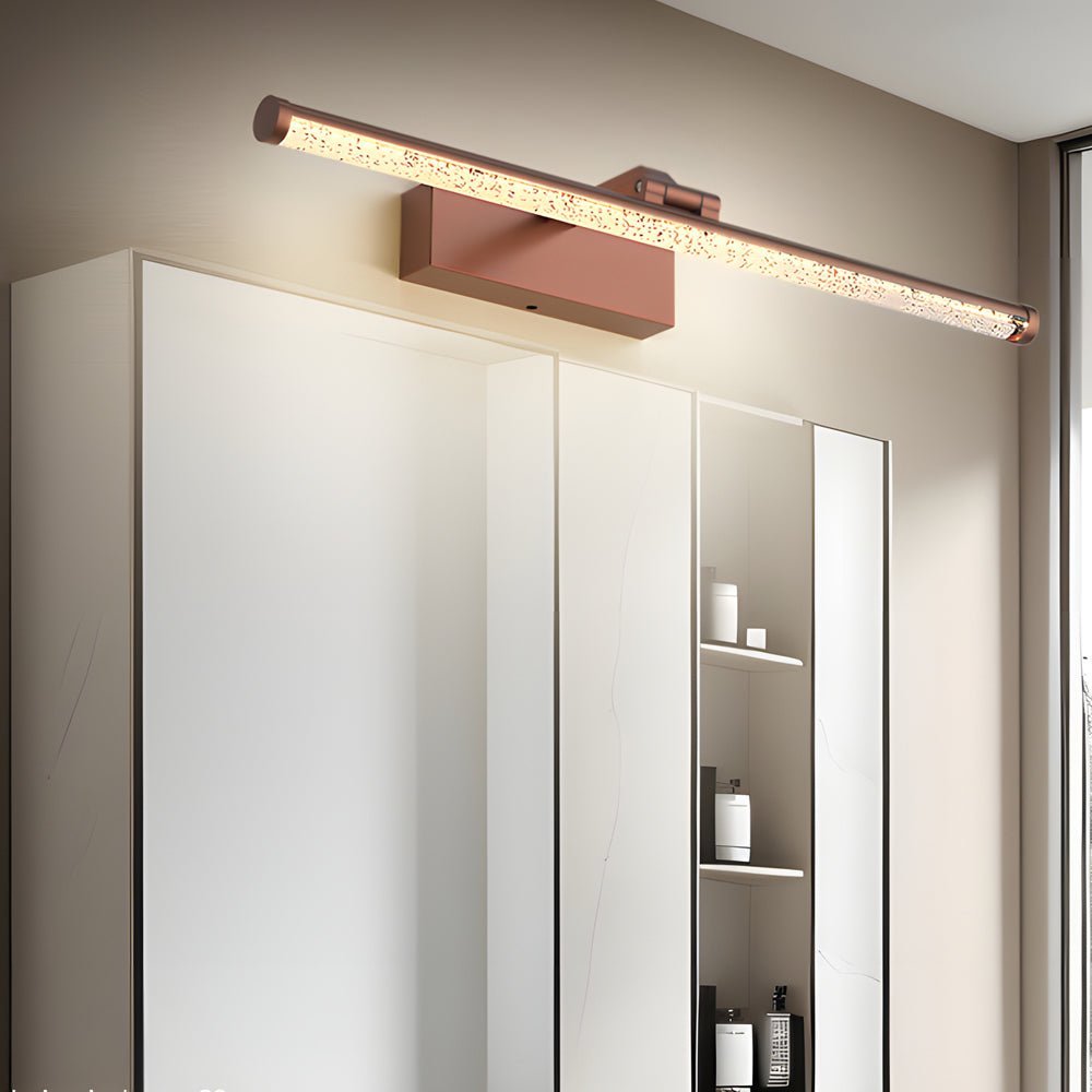 Modern Rotatable Vanity Light Bar — Seeded Acrylic, Iron & Aluminum, LED, Three-Step Dimming, 3000K/4500K/6000K
