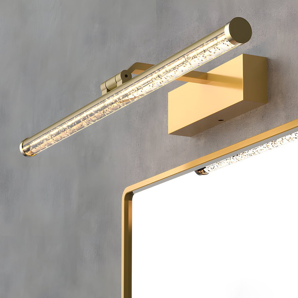 Modern Rotatable Vanity Light Bar — Seeded Acrylic, Iron & Aluminum, LED, Three-Step Dimming, 3000K/4500K/6000K