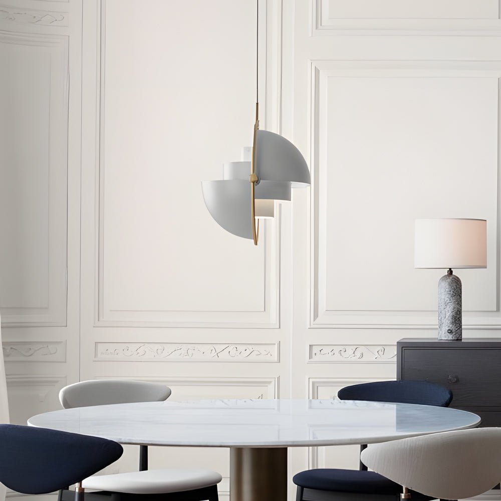 Rotating-Shade Pendant — Electroplated Iron, E27, 4000K, 11"–15", Postmodern Minimalist