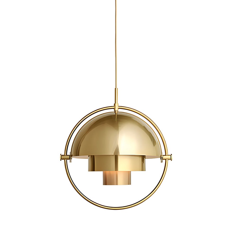 Rotating-Shade Pendant — Electroplated Iron, E27, 4000K, 11"–15", Postmodern Minimalist