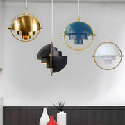 Rotating-Shade Pendant — Electroplated Iron, E27, 4000K, 11"–15", Postmodern Minimalist