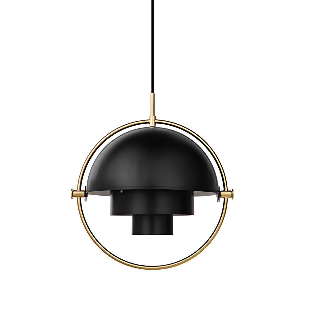 Rotating-Shade Pendant — Electroplated Iron, E27, 4000K, 11"–15", Postmodern Minimalist