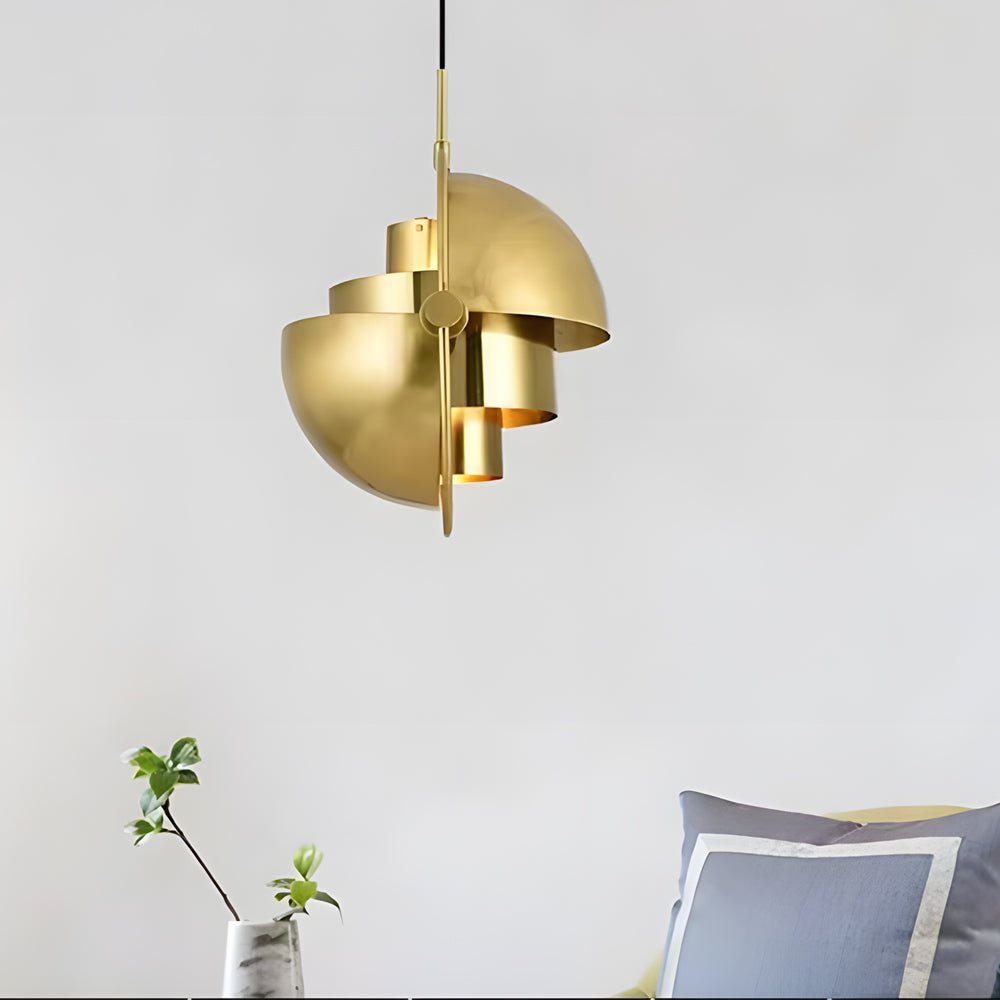 Rotating-Shade Pendant — Electroplated Iron, E27, 4000K, 11"–15", Postmodern Minimalist