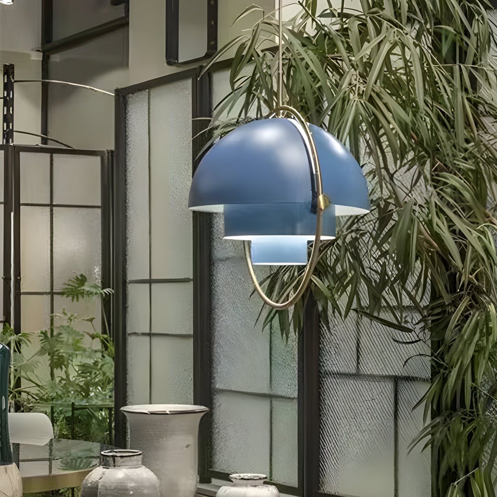 Rotating-Shade Pendant — Electroplated Iron, E27, 4000K, 11"–15", Postmodern Minimalist