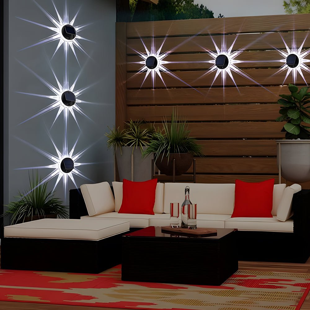 round 9 led solar petal wall light 3 modes with remote control waterproof outdoor wall sconce lamp for wall mounting