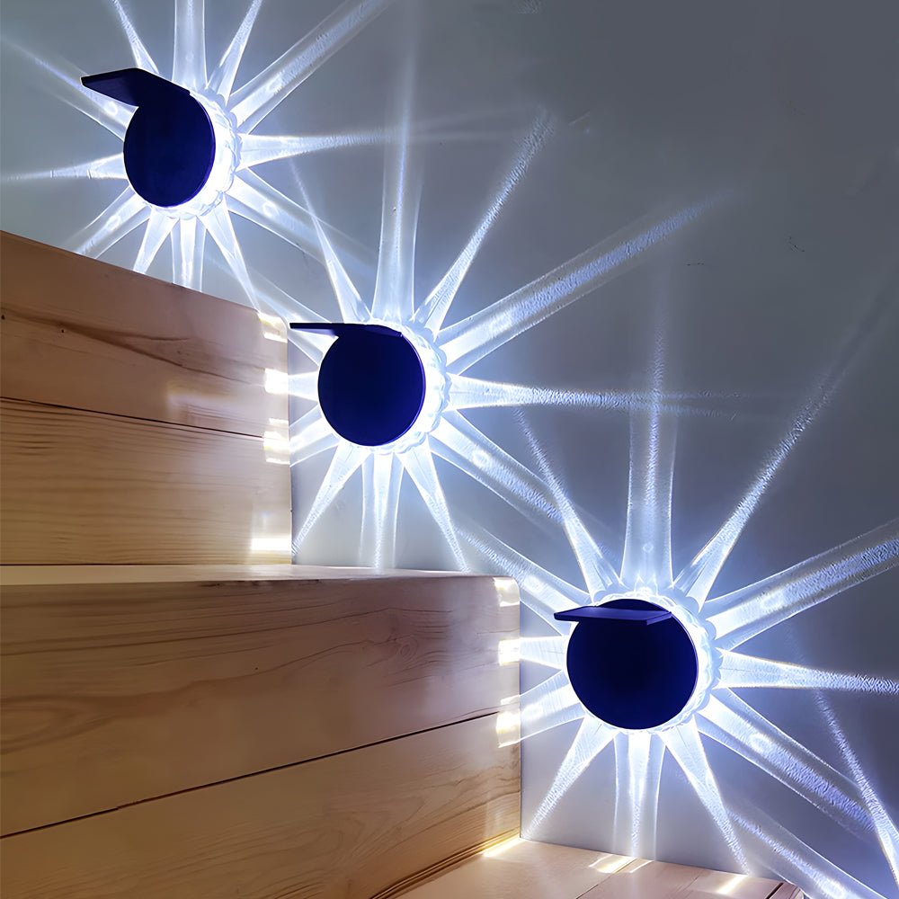 round 9 led solar petal wall light 3 modes with remote control waterproof outdoor wall sconce lamp for wall mounting