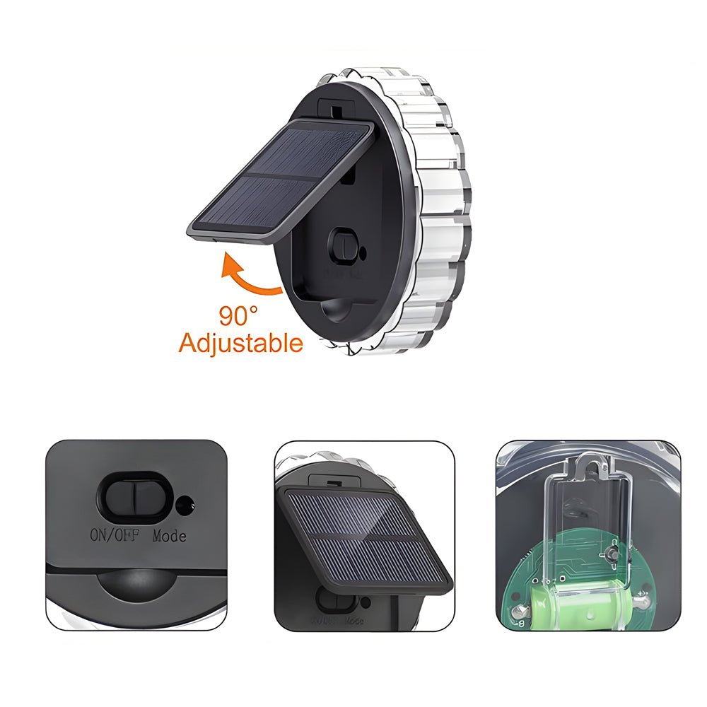 round 9 led solar petal wall light 3 modes with remote control waterproof outdoor wall sconce lamp for wall mounting