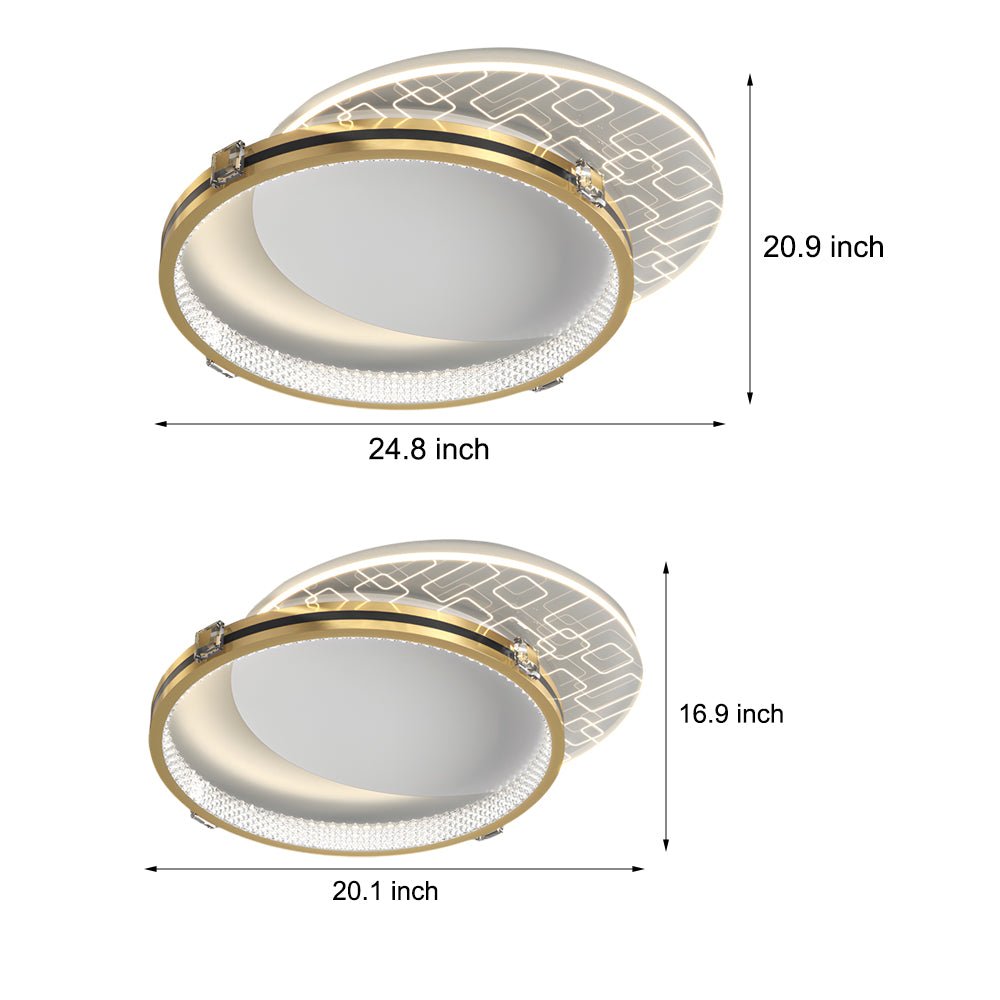 Modern Circular Acrylic LED Ceiling Light Fixture with Three-Step Dimming