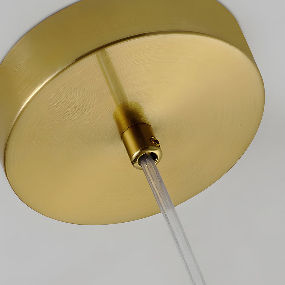 Modern Hanging Light Fixture with Round Acrylic Ice Texture and 3-Step Dimming