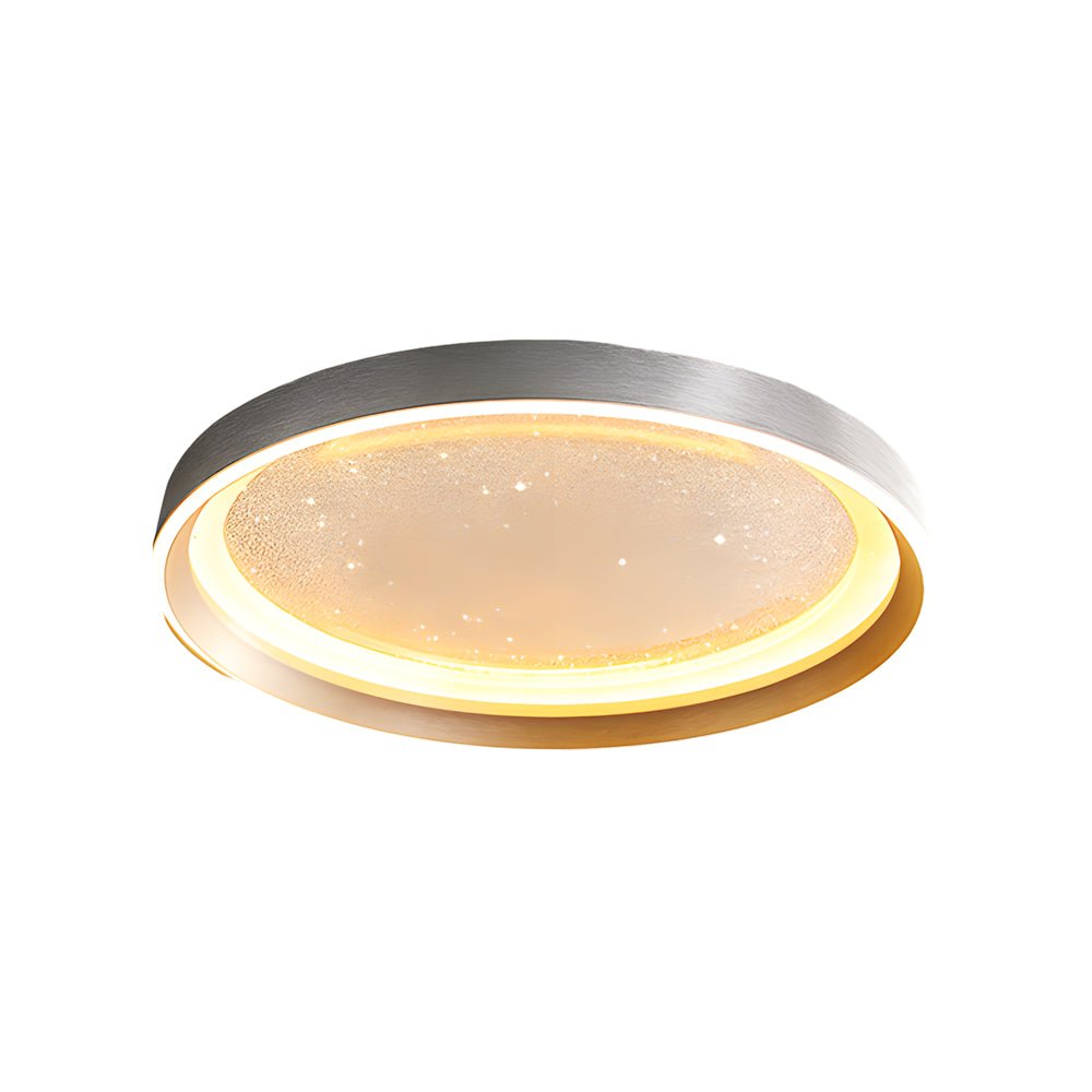 Starry Sky Round LED Flush Mount — Metal & Acrylic, 3-Step Dimming (3000K/4500K/6000K), Hardwired
