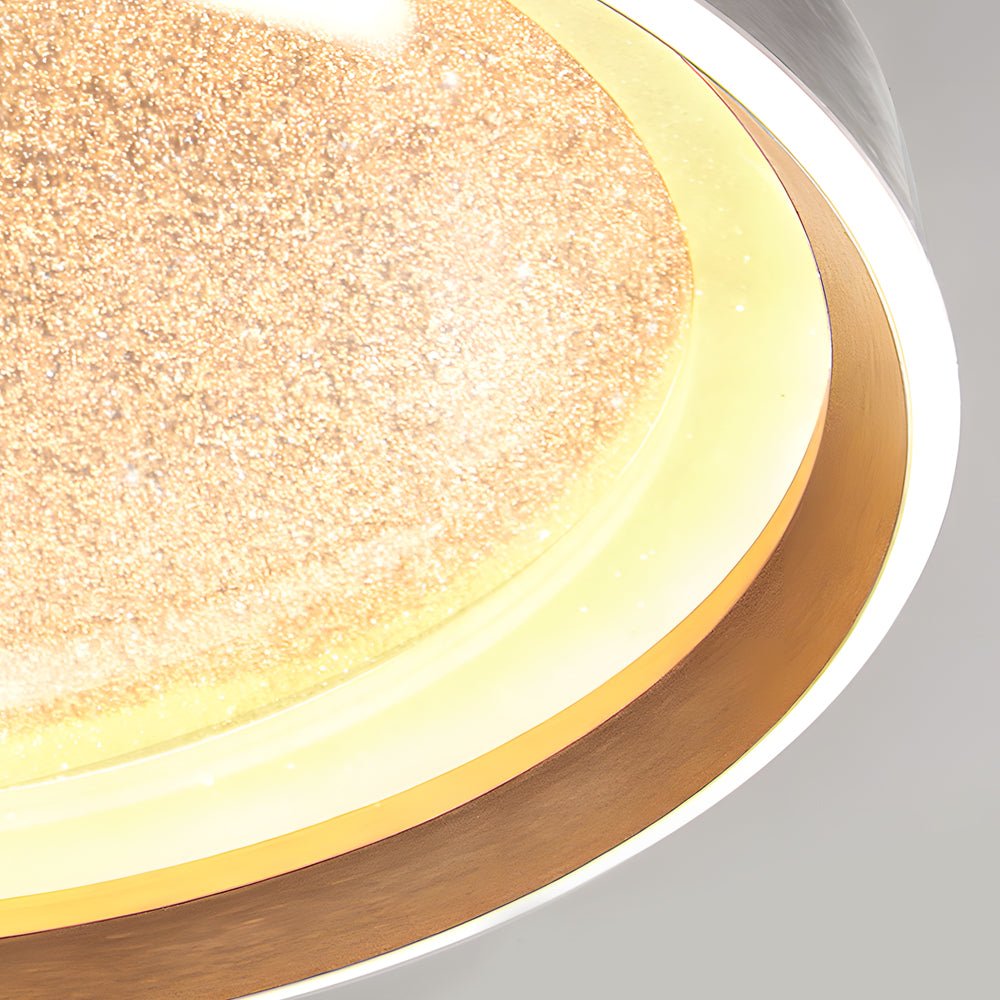 Starry Sky Round LED Flush Mount — Metal & Acrylic, 3-Step Dimming (3000K/4500K/6000K), Hardwired