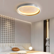 Starry Sky Round LED Flush Mount — Metal & Acrylic, 3-Step Dimming (3000K/4500K/6000K), Hardwired