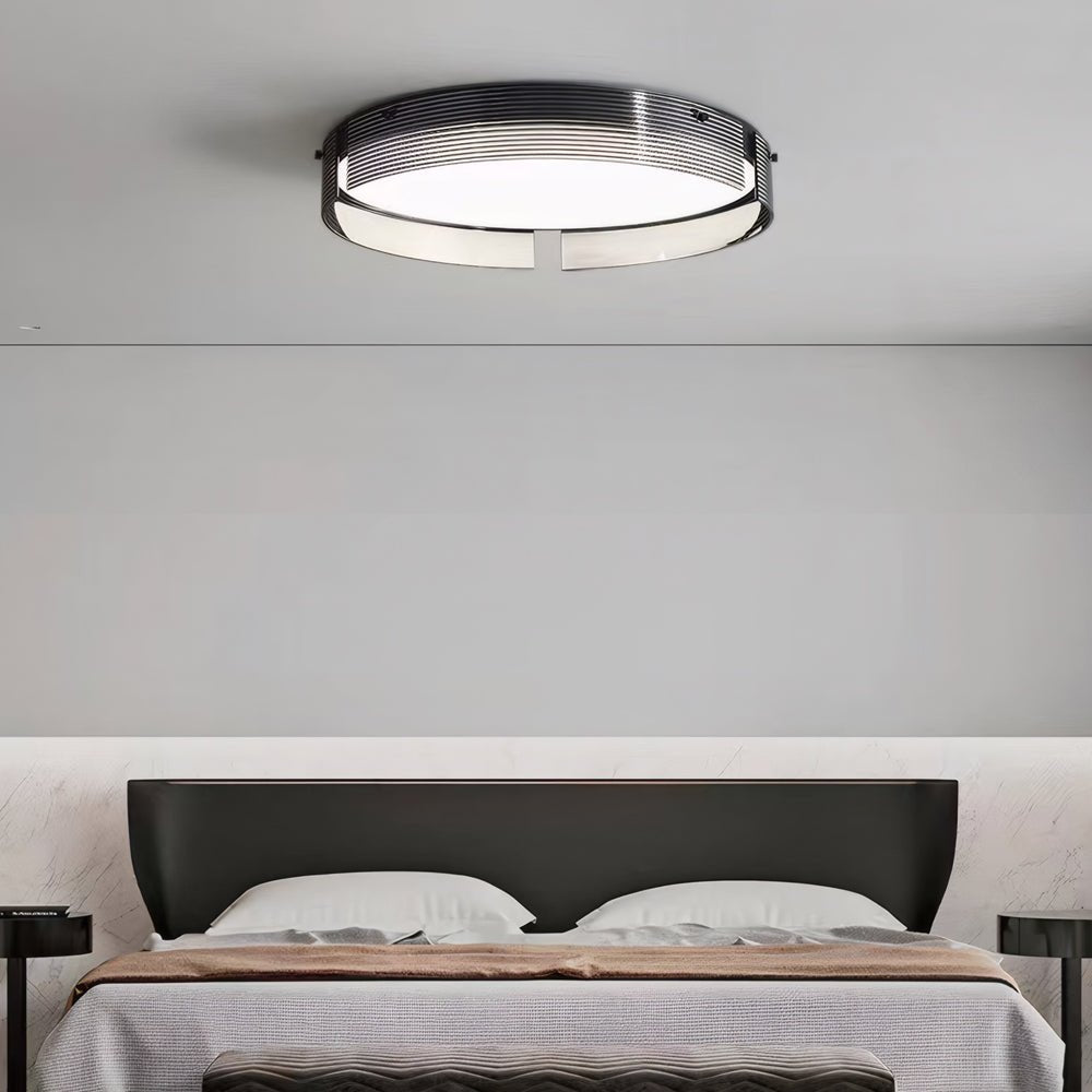 round black stripe led flush mount light 165205 inches