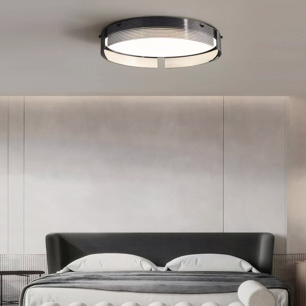 round black stripe led flush mount light 165205 inches