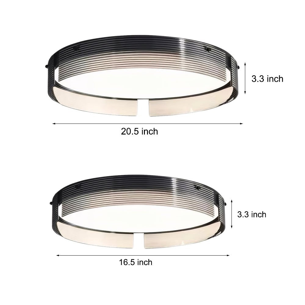 round black stripe led flush mount light 165205 inches
