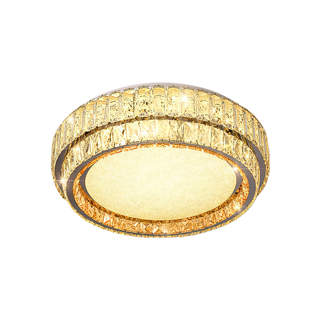 Modern Crystal Flush-Mount — Stainless Steel, Chrome, Full-Spectrum Eye-Care LED, Three-Color Dimming, Round / Square / Rectangle