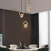 round copper crystal led pendant light with 13 lighting