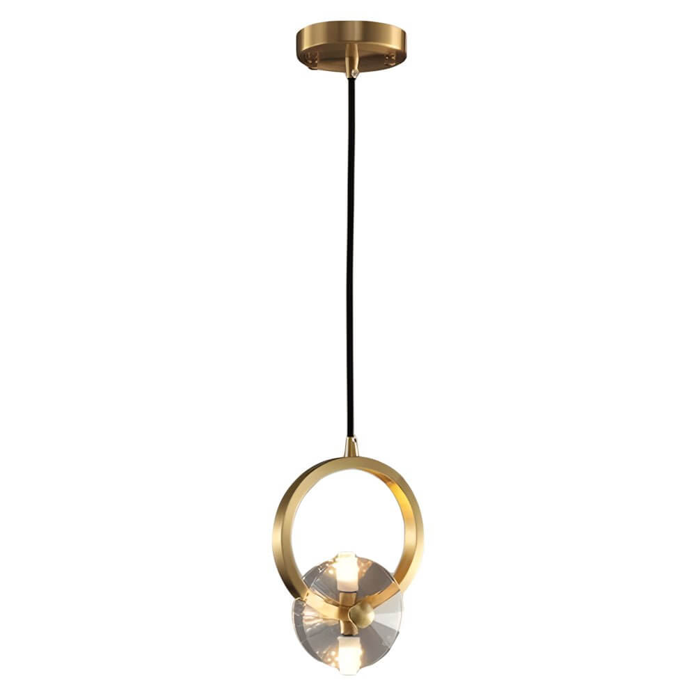 round copper crystal led pendant light with 13 lighting