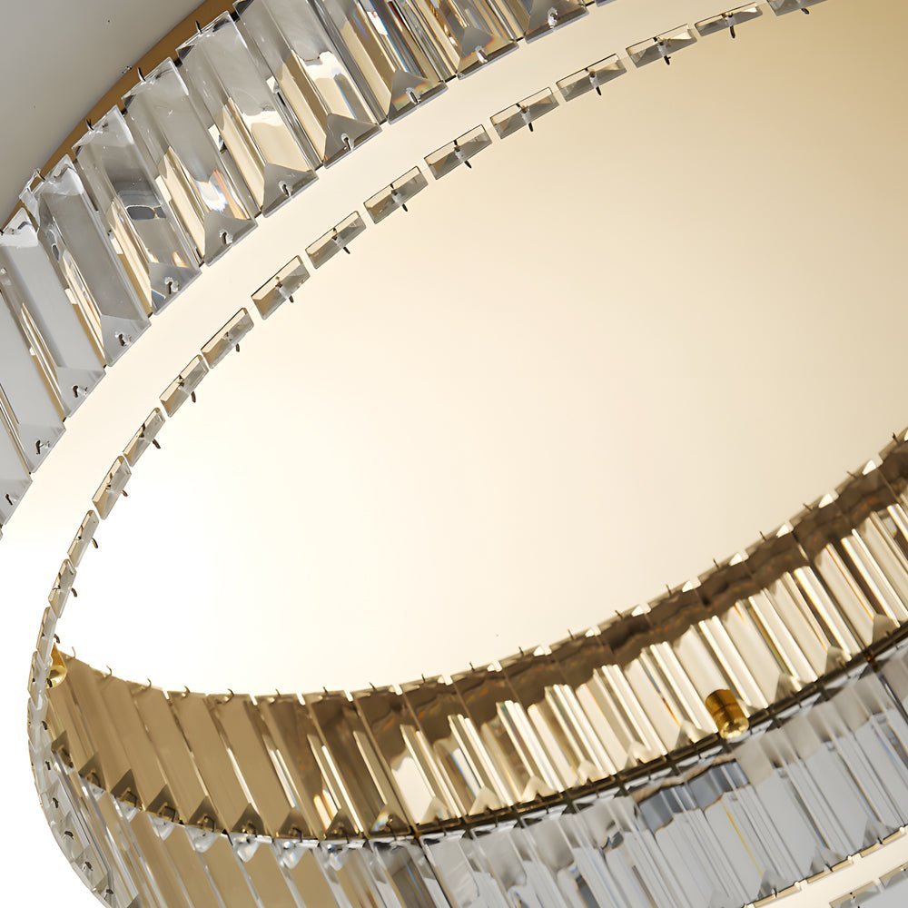 Postmodern Round Crystal Flush-Mount — Stainless Steel, LED, Stepless Dimming, 3000K–6000K, Remote, Gold