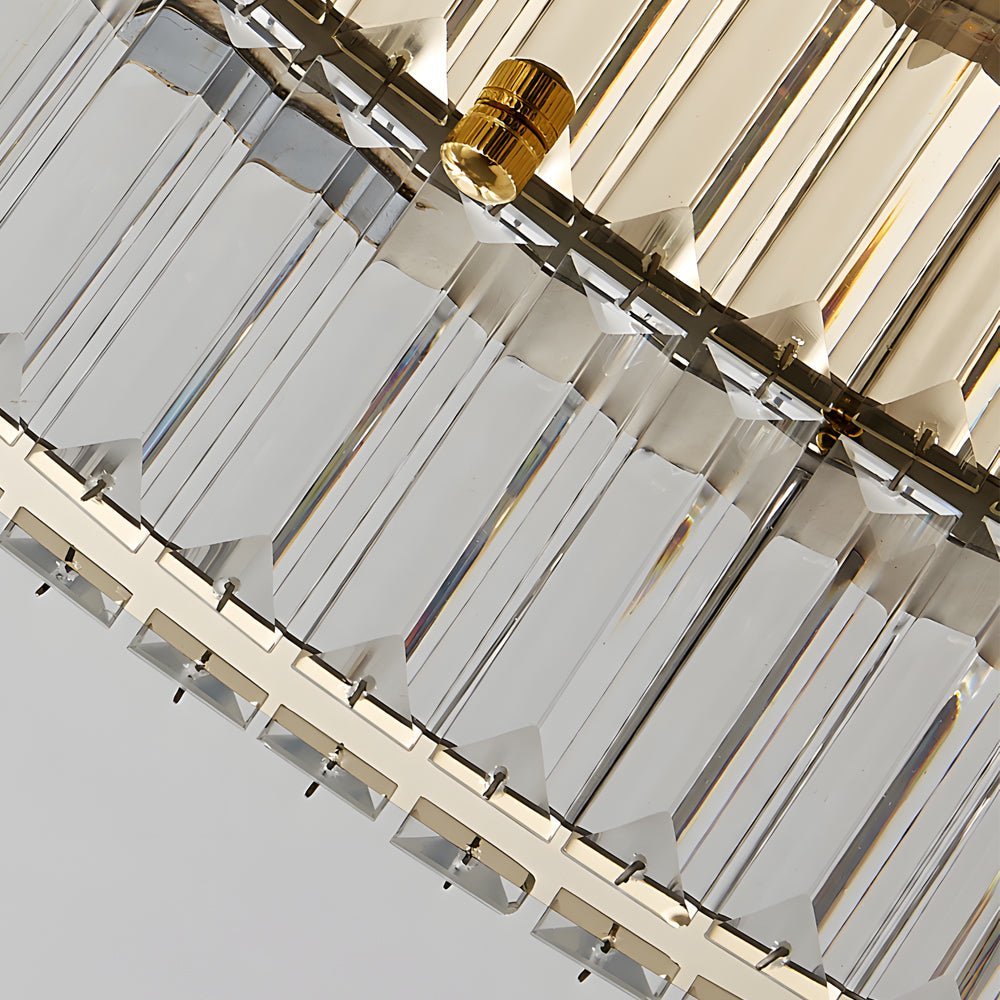 Postmodern Round Crystal Flush-Mount — Stainless Steel, LED, Stepless Dimming, 3000K–6000K, Remote, Gold