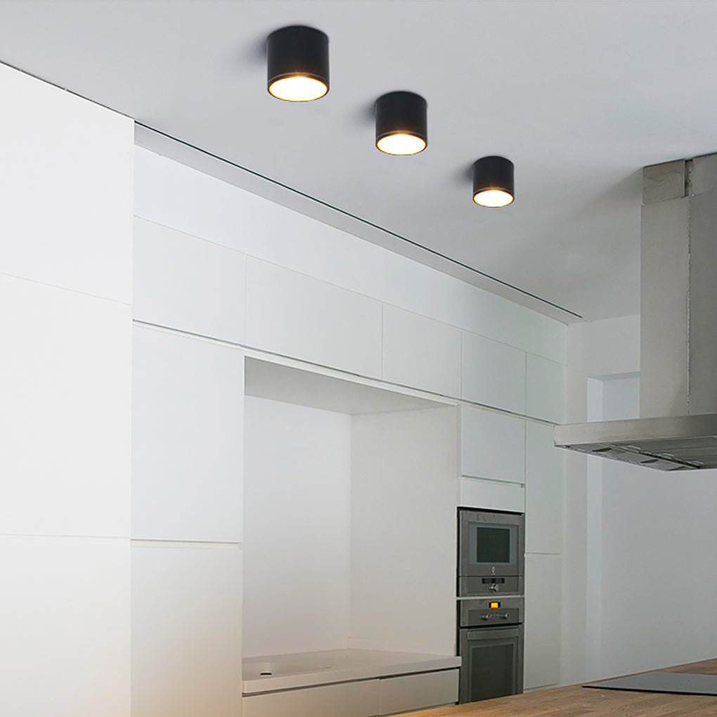 Minimalist Round LED Flush-Mount Downlight — Die-Cast Aluminum, Waterproof, Black or Gray, 4.1" or 6.3"