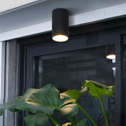 Minimalist Round LED Flush-Mount Downlight — Die-Cast Aluminum, Waterproof, Black or Gray, 4.1" or 6.3"