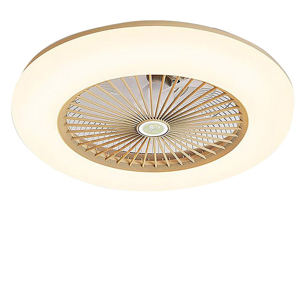 Remote-Controlled Round Flush Mount Bladeless Ceiling Fans with LED Lighting