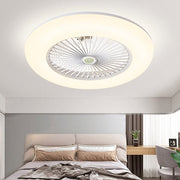 Remote-Controlled Round Flush Mount Bladeless Ceiling Fans with LED Lighting