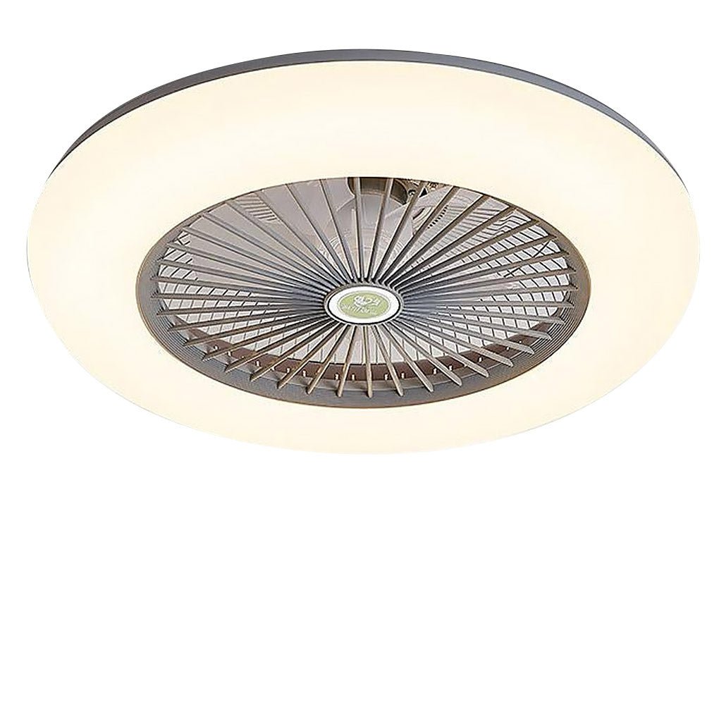 Remote-Controlled Round Flush Mount Bladeless Ceiling Fans with LED Lighting