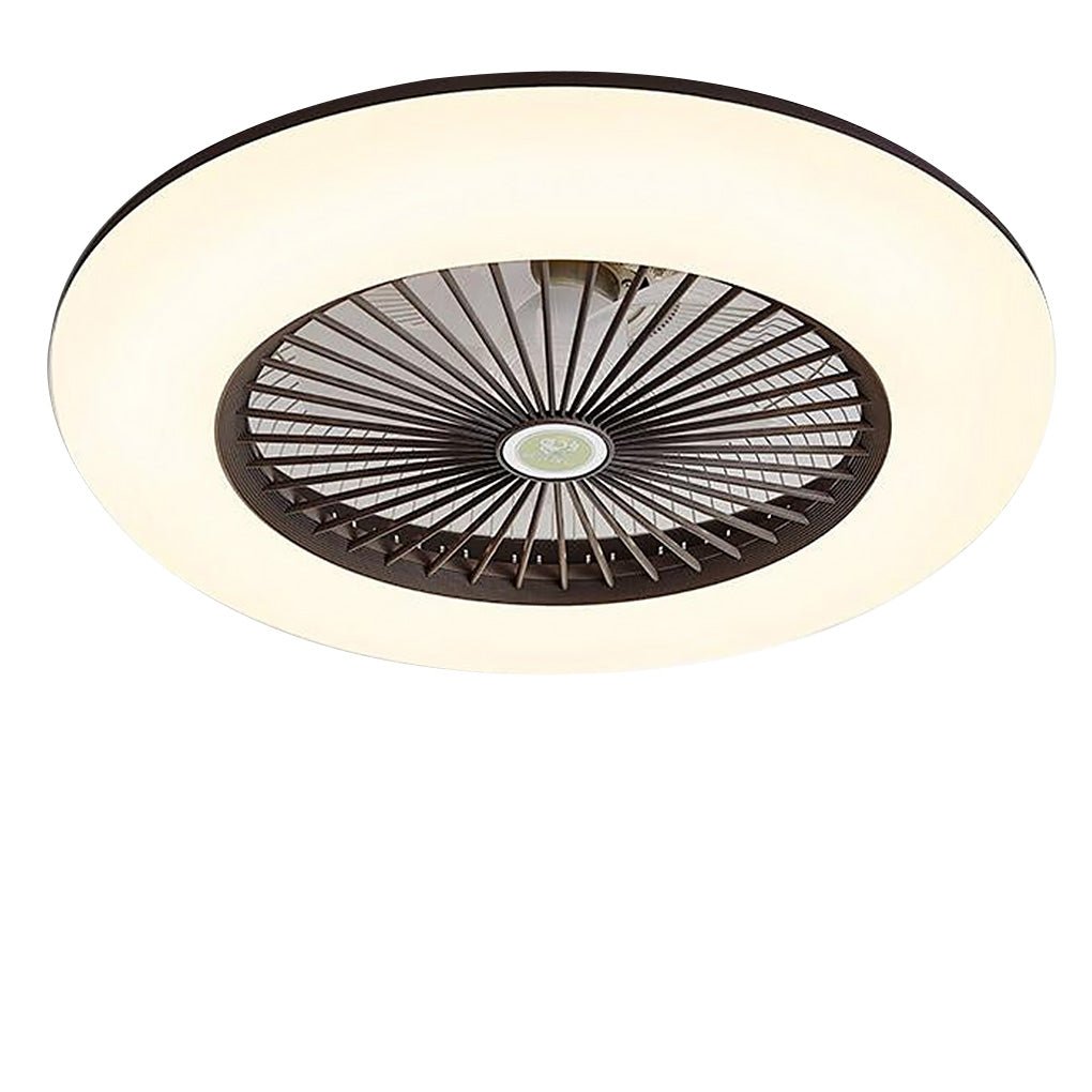 Remote-Controlled Round Flush Mount Bladeless Ceiling Fans with LED Lighting