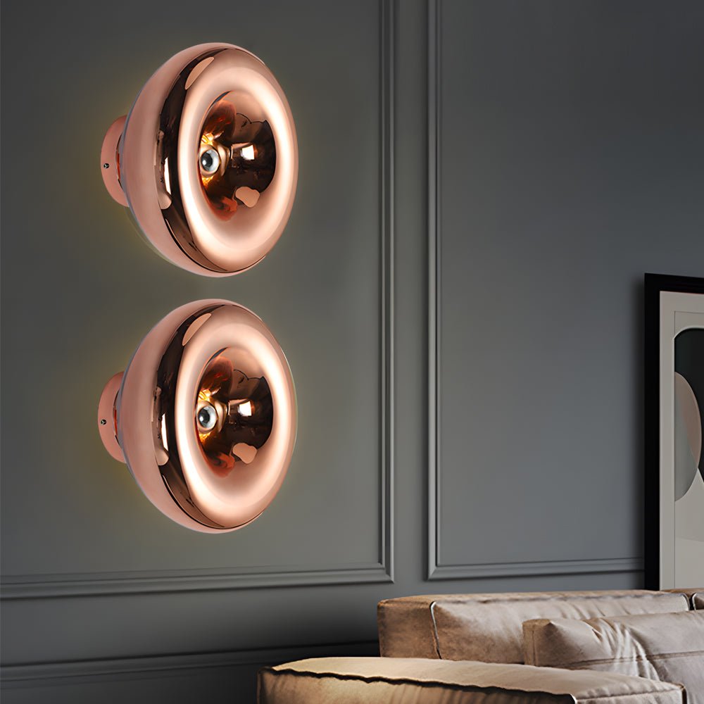 Round Lava Glass Wall Sconce — Aluminum, E27, Postmodern, Gold / Silver / Rose Gold