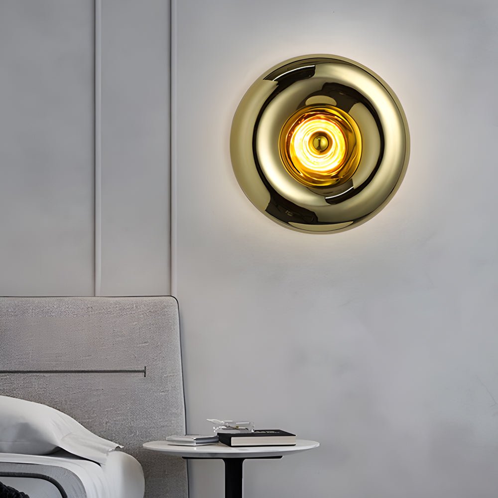 Round Lava Glass Wall Sconce — Aluminum, E27, Postmodern, Gold / Silver / Rose Gold