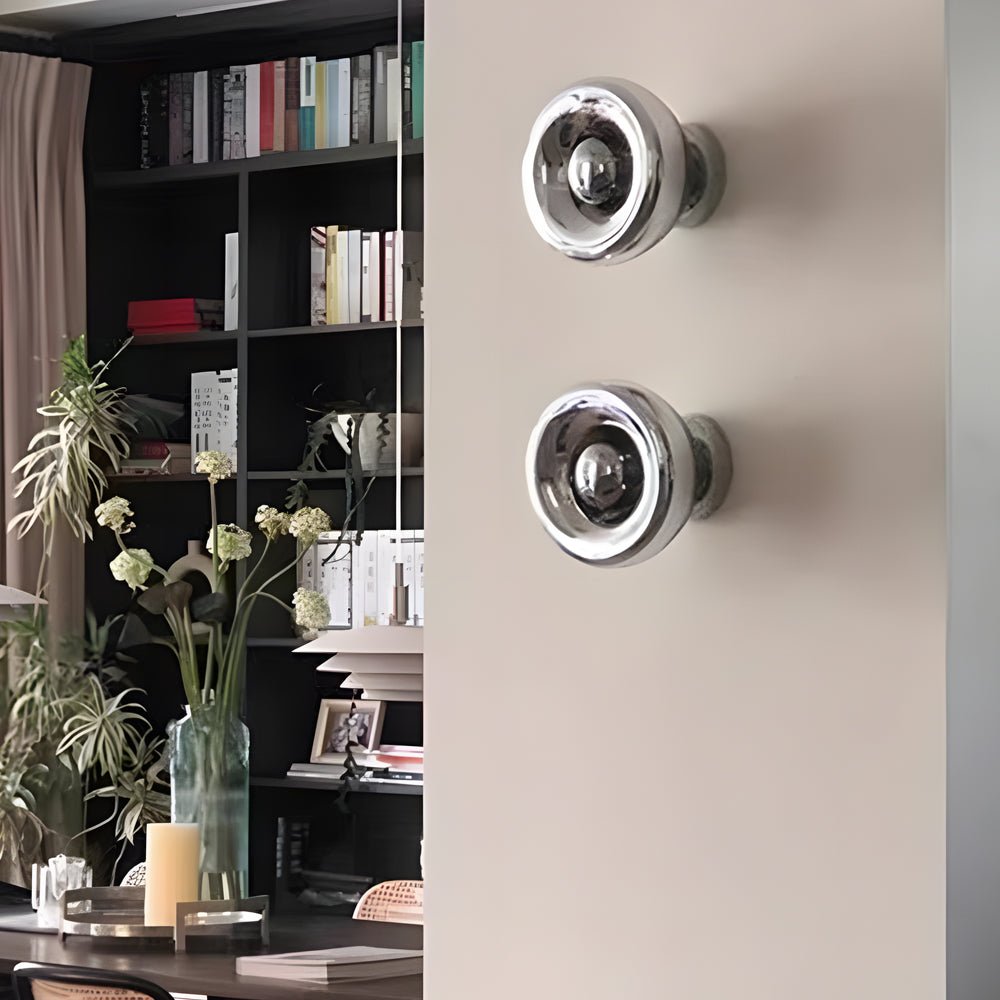 Round Lava Glass Wall Sconce — Aluminum, E27, Postmodern, Gold / Silver / Rose Gold