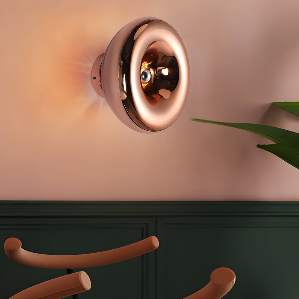 Round Lava Glass Wall Sconce — Aluminum, E27, Postmodern, Gold / Silver / Rose Gold