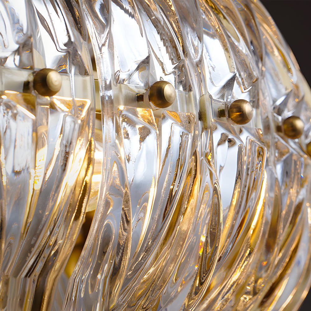 Round Glass Chandelier — Postmodern, 3-Step Dimming (3000K / 4500K / 6000K), E14, Hardwired