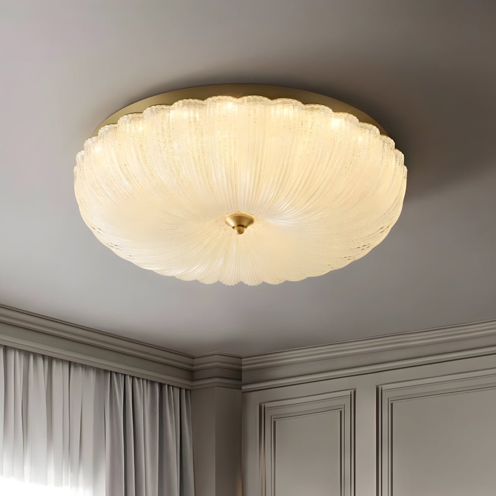 Petal Flush-Mount Ceiling Light — Copper and Glass, LED, 3-Step Dimming (3000K/4500K/6000K)