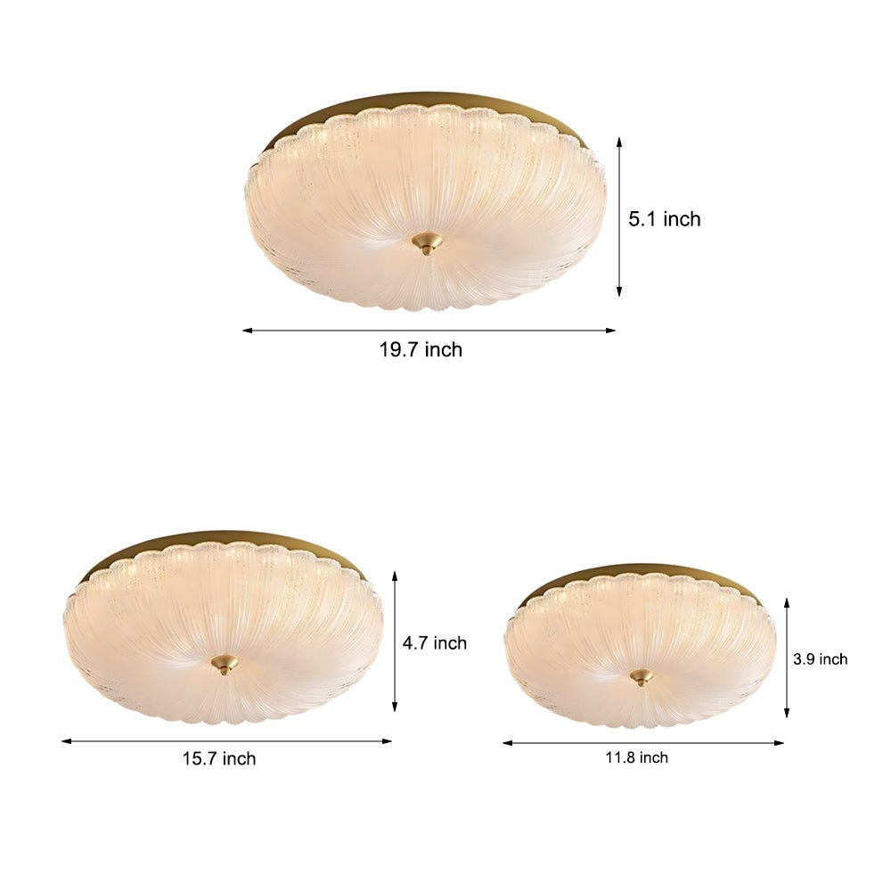 Petal Flush-Mount Ceiling Light — Copper and Glass, LED, 3-Step Dimming (3000K/4500K/6000K)