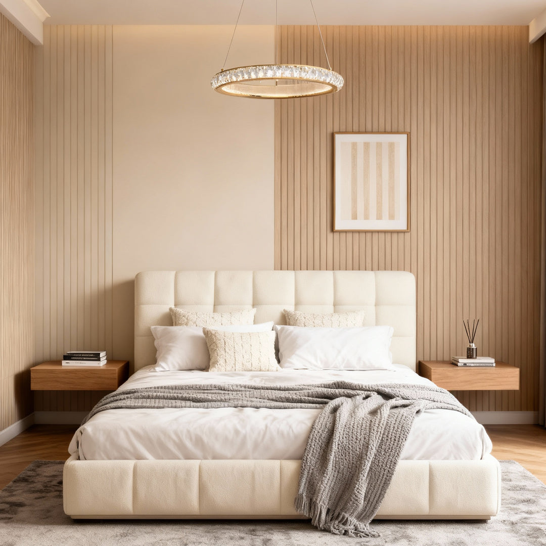 Round Crystal Chandelier — Gold Aluminum, LED, 3-Step Dimming, 59" Chain, 19.7" or 23.6"