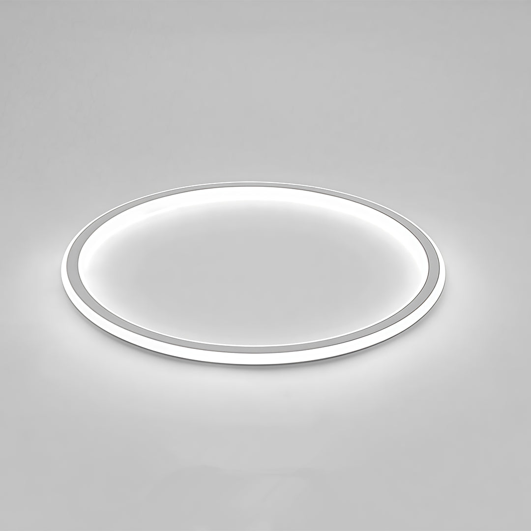Circular LED Flush-Mount Ceiling Light — Metal and Acrylic, Three-Color Dimming, 15.75" Diameter