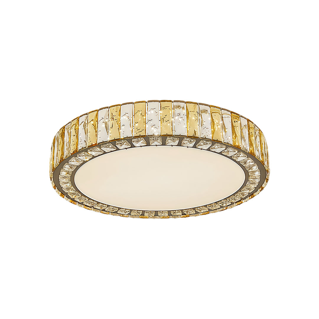 Crystal LED Flush-Mount Ceiling Light — Stainless Steel, Round / Square / Rectangle, 3-Step Dimming (3000K / 4500K / 6000K)