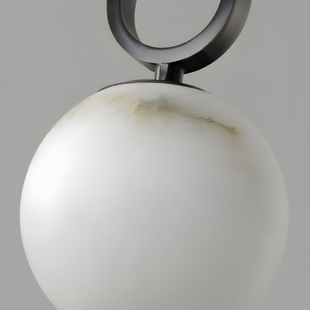 Round Marble Ball Mini Pendant — Copper and Black, Natural Texture, G9, 3000K Warm White