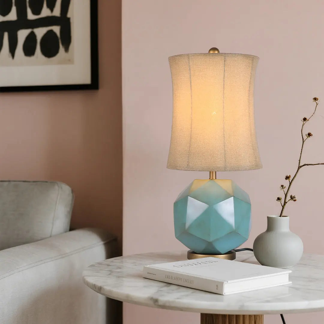 Stylish Modern Industrial Table Lamps - Decorative Fabric Lighting Luxe