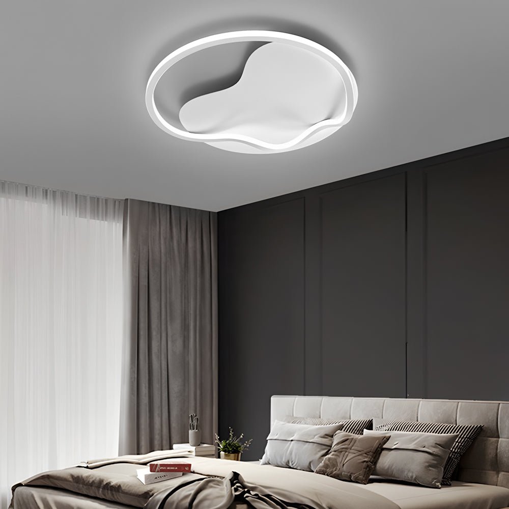 Round Minimalist LED Flush Mount — Hardwired, 46W, 19.7" Diameter, 3-Step Dimming (3000K/4500K/6000K)