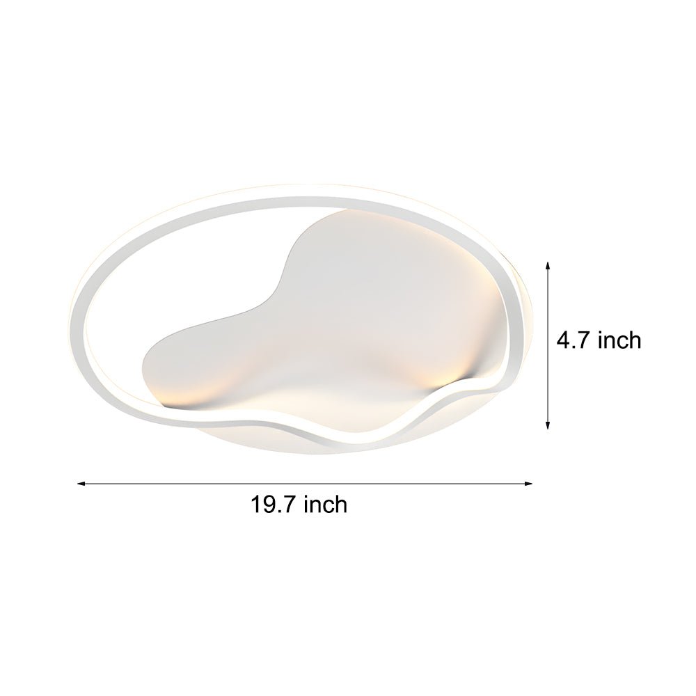 Round Minimalist LED Flush Mount — Hardwired, 46W, 19.7" Diameter, 3-Step Dimming (3000K/4500K/6000K)