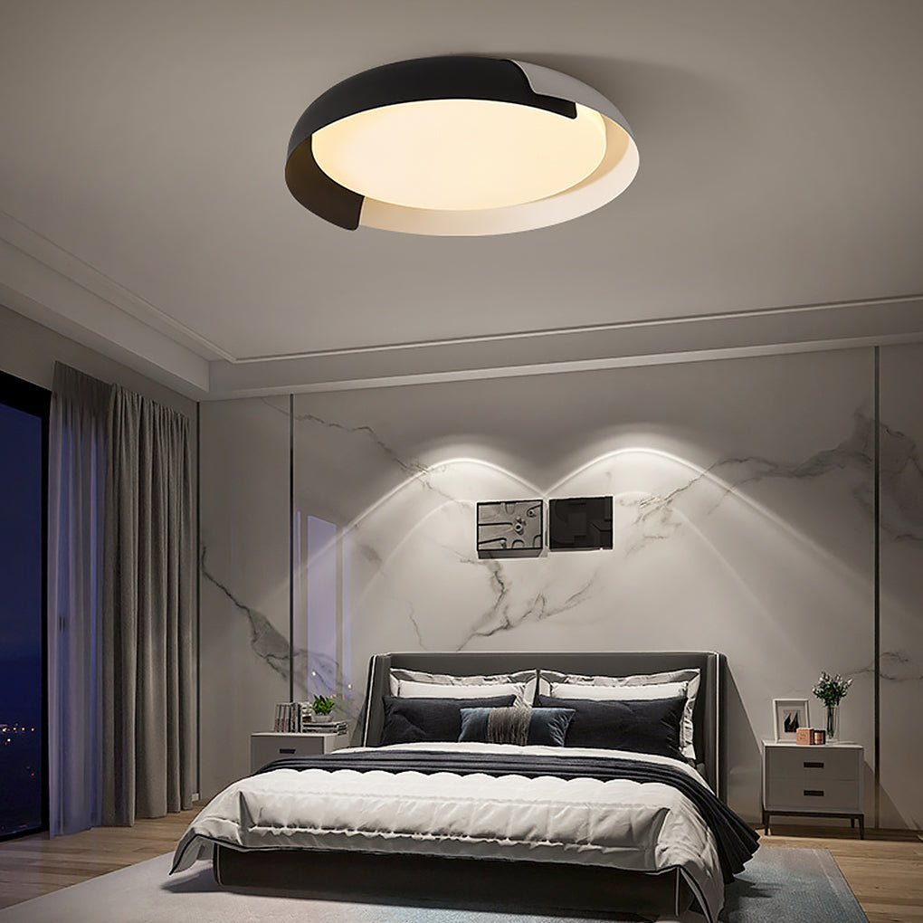 round minimalist led ceiling light with stepless dimming for bedroom
