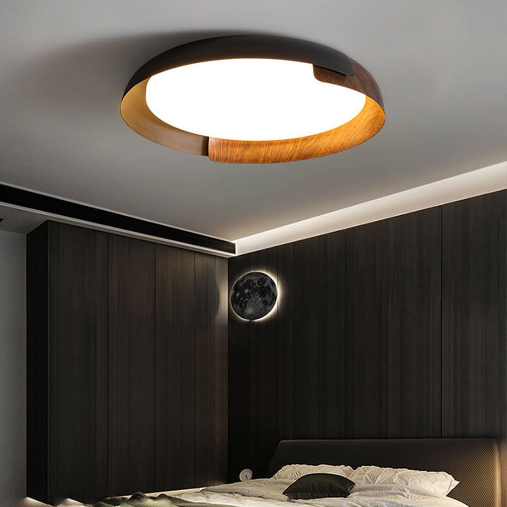 round minimalist led ceiling light with stepless dimming for bedroom