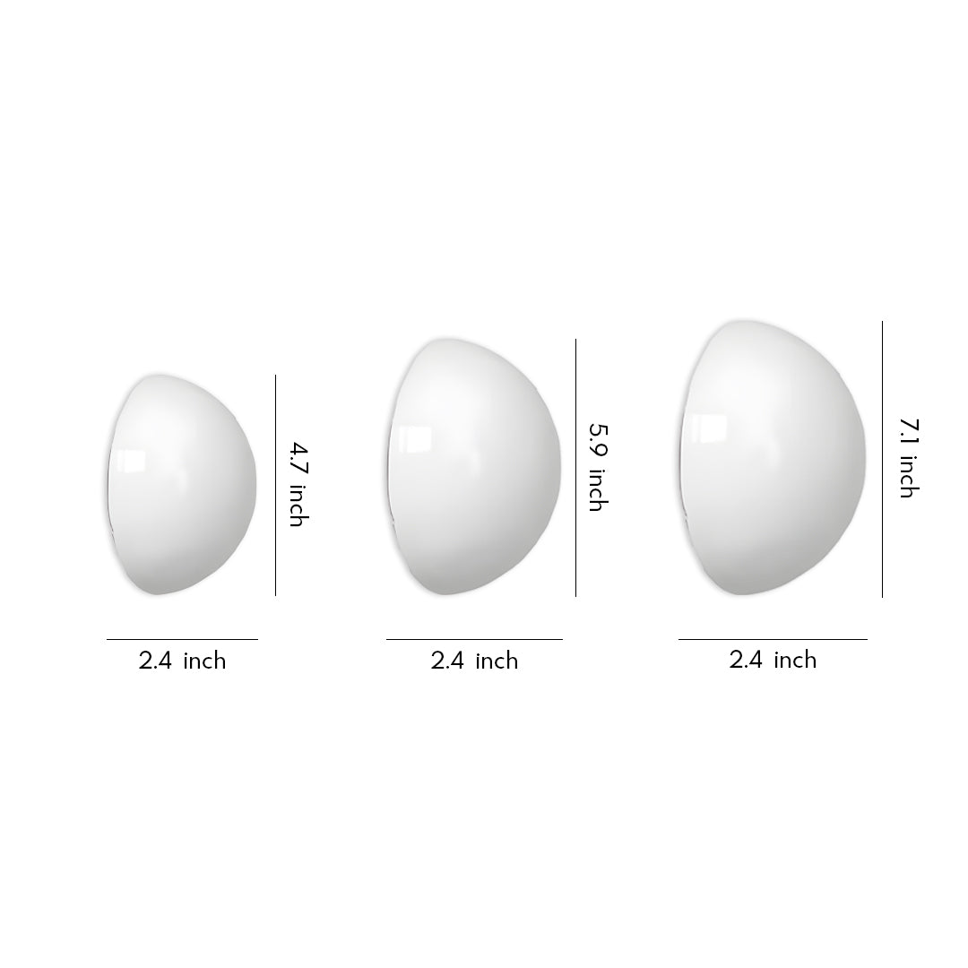 Semi-Spherical Outdoor Wall Sconce — White Metal, Frosted or Glossy Glass, 12W LED, IP65 Weatherproof