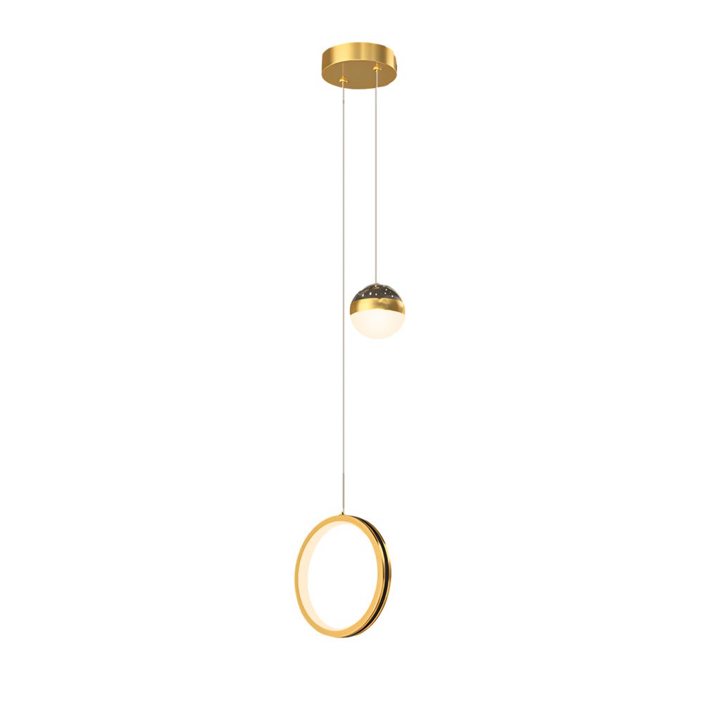 Modern Starry Projection Pendant — Iron & Acrylic, 15W LED, 3-Step Dimming, Round or Oval, Black or Gold
