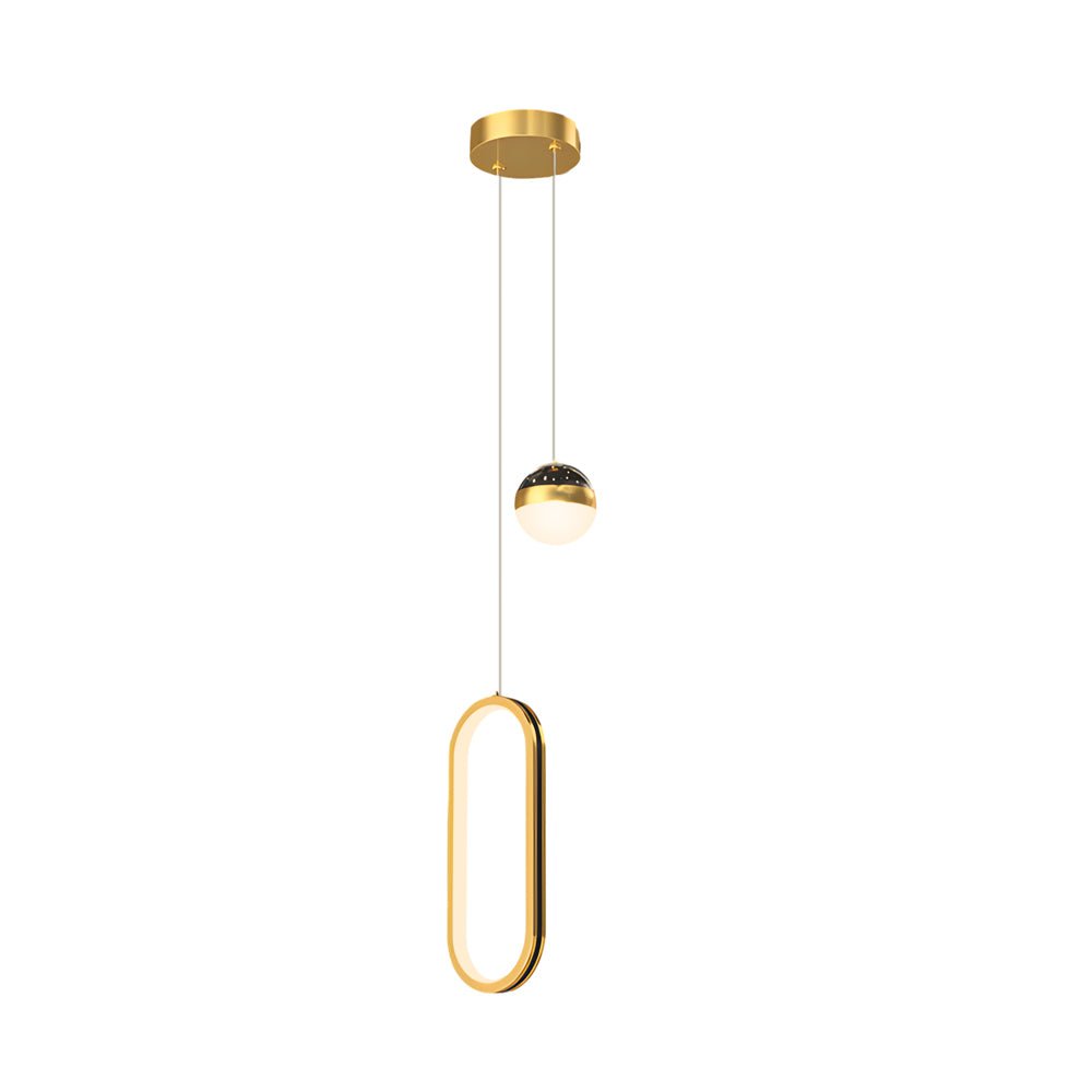 Modern Starry Projection Pendant — Iron & Acrylic, 15W LED, 3-Step Dimming, Round or Oval, Black or Gold