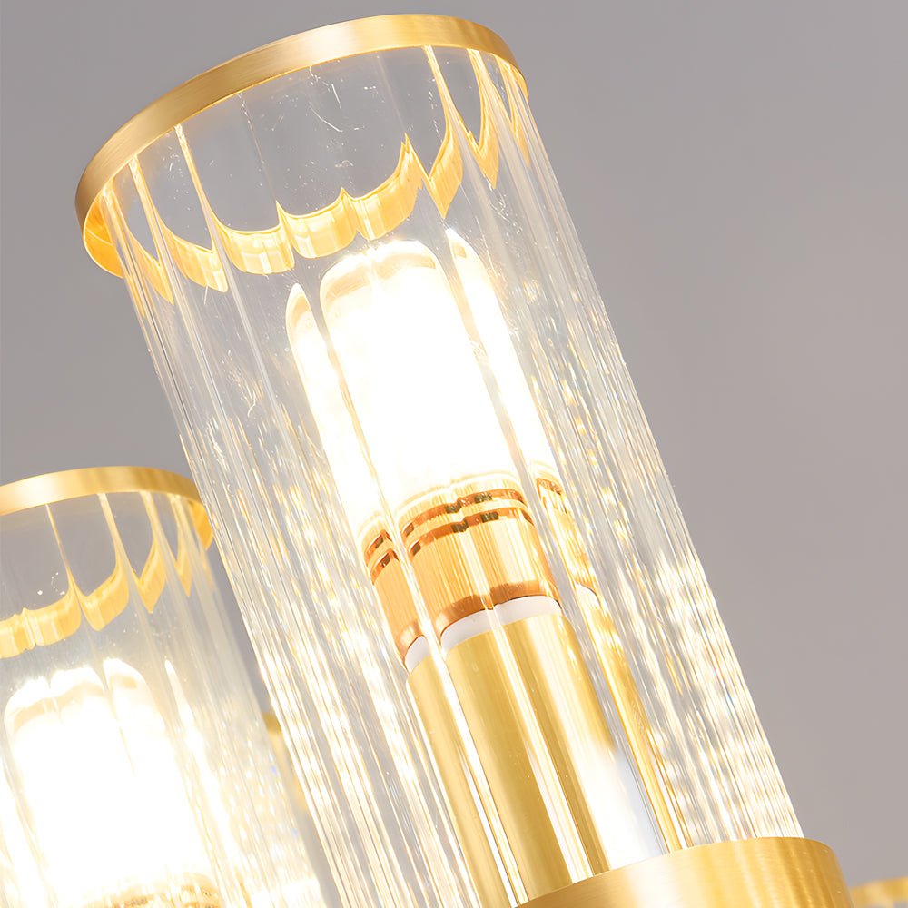 Round Molecular Glass Chandelier — Copper and Crystal, E14, 6-Light / 12-Light / 16-Light, Modern Postmodern